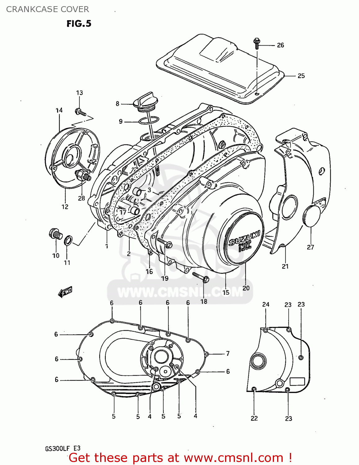 CRANKCASE COVER GS300L 1985 (F) USA (E03)