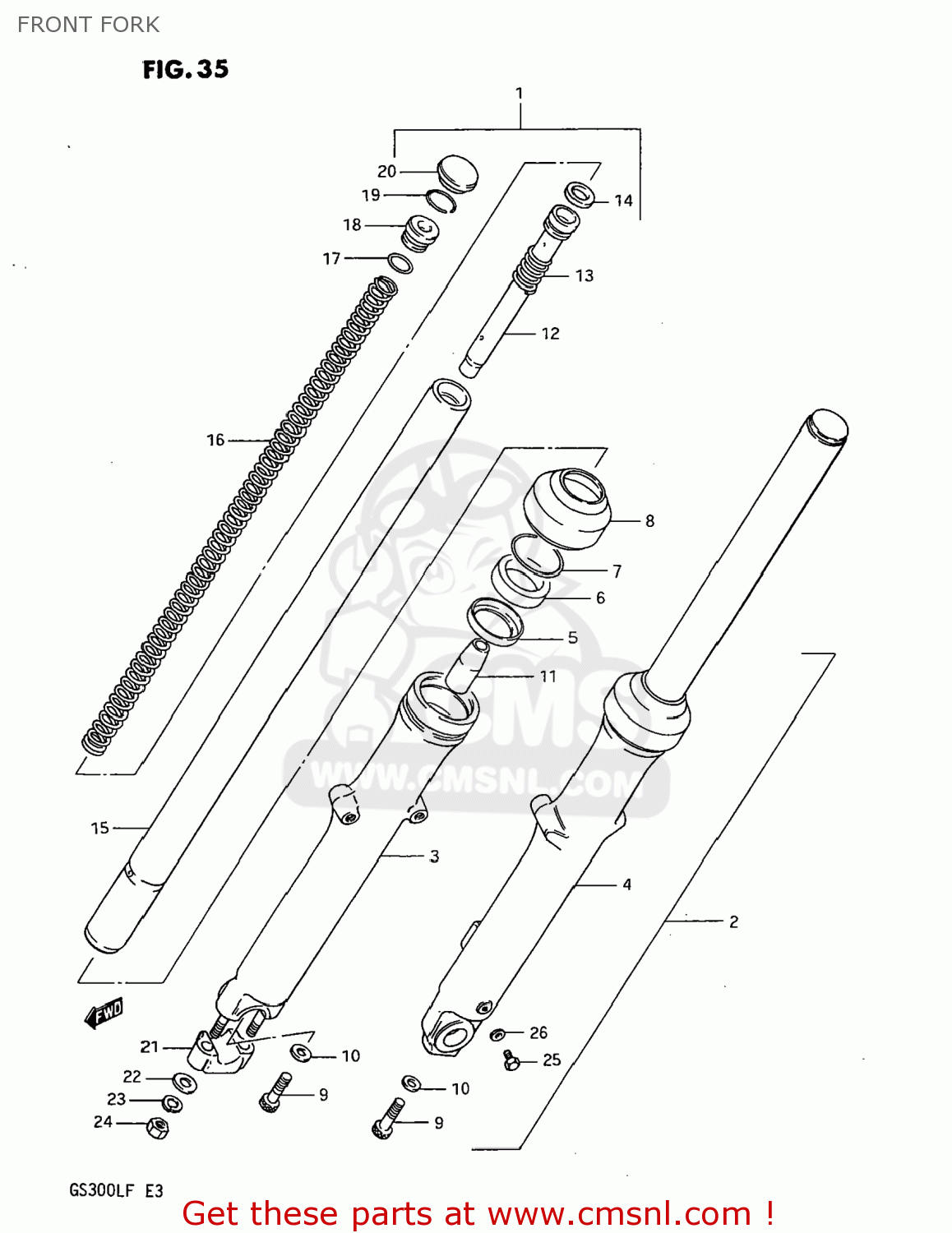 FRONT FORK GS300L 1985 (F) USA (E03)