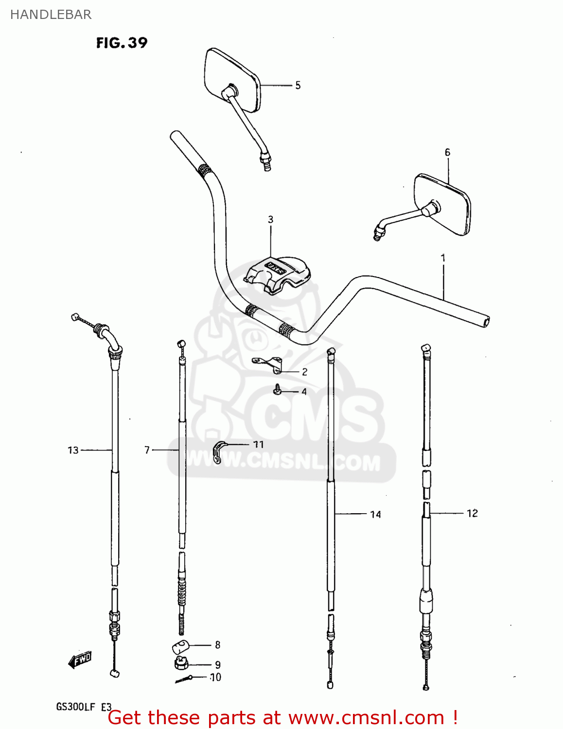 HANDLEBAR GS300L 1985 (F) USA (E03)
