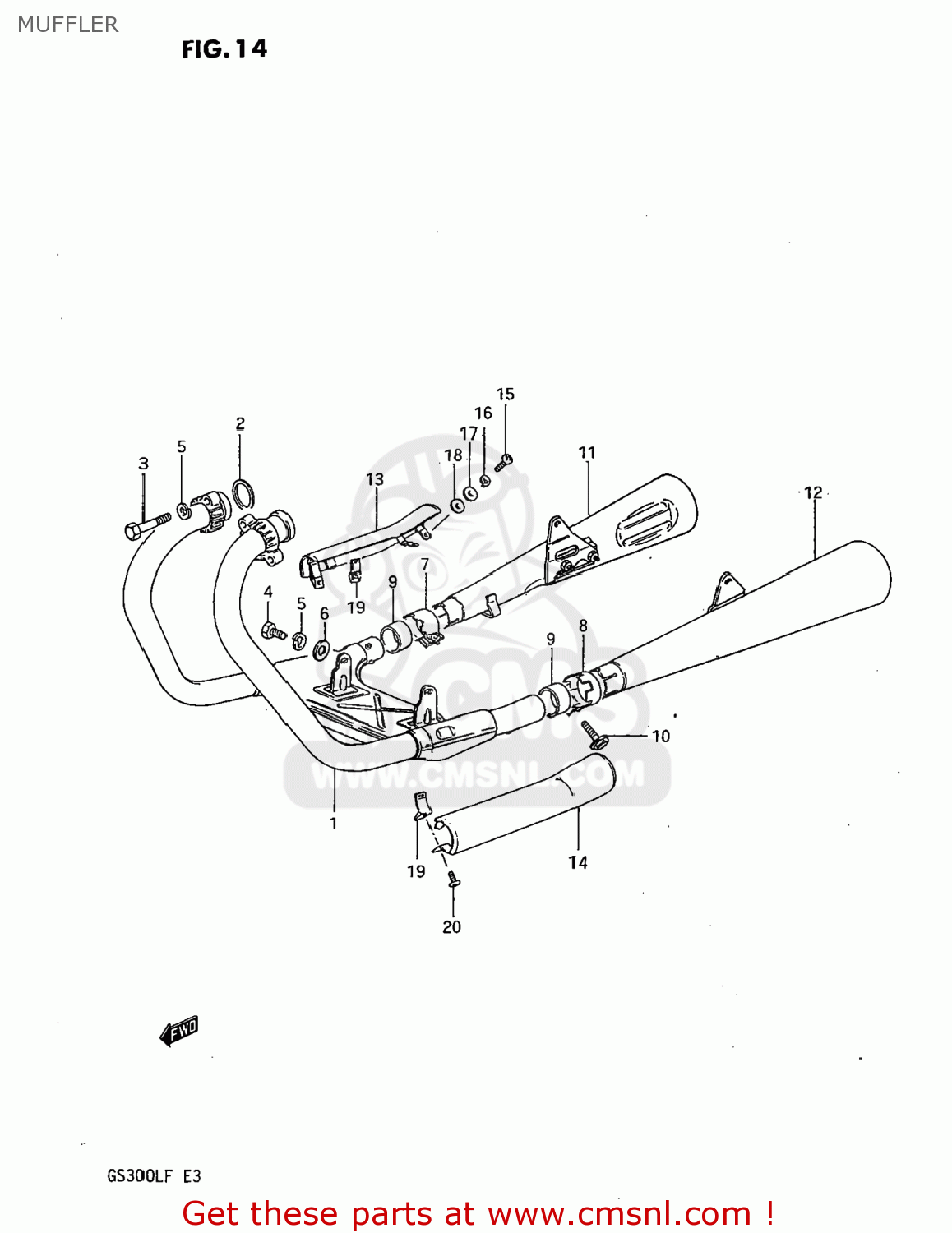 MUFFLER GS300L 1985 (F) USA (E03)