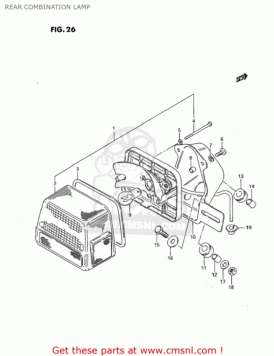 REAR COMBINATION LAMP GS300L 1985 (F) USA (E03)