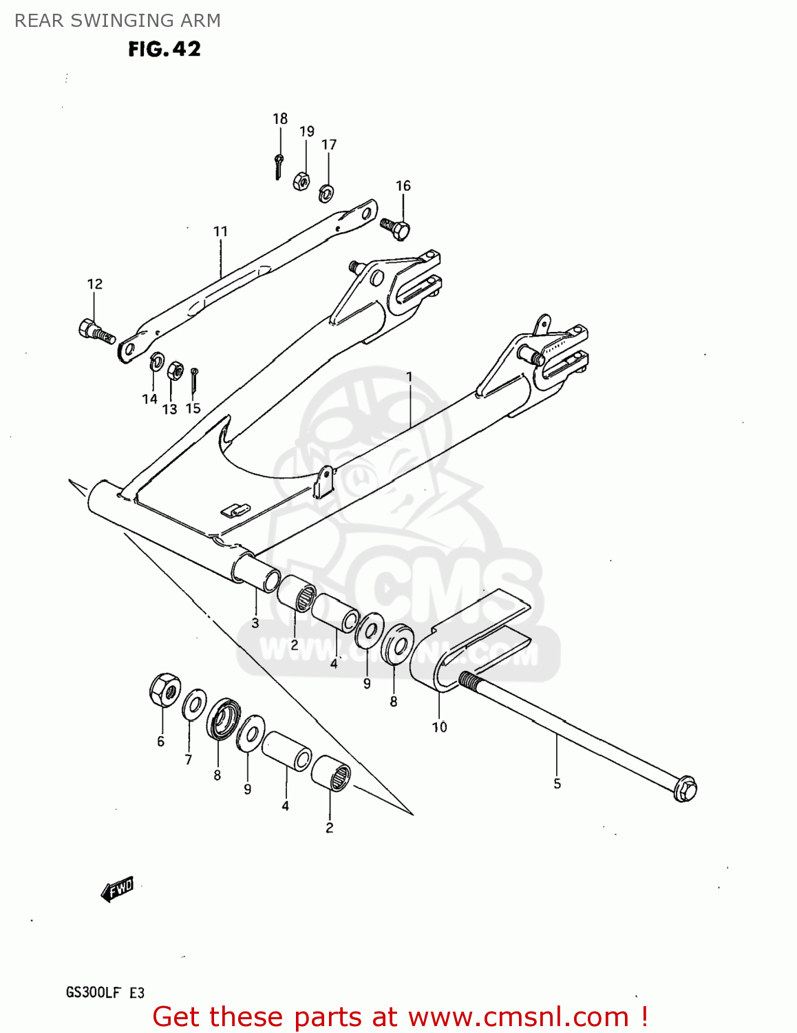 REAR SWINGING ARM GS300L 1985 (F) USA (E03)