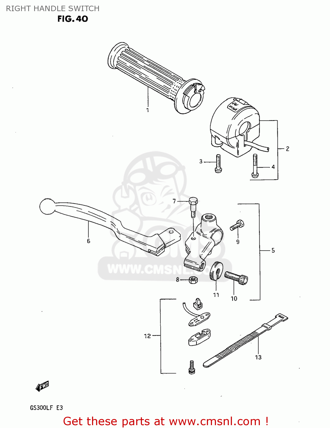 RIGHT HANDLE SWITCH GS300L 1985 (F) USA (E03)