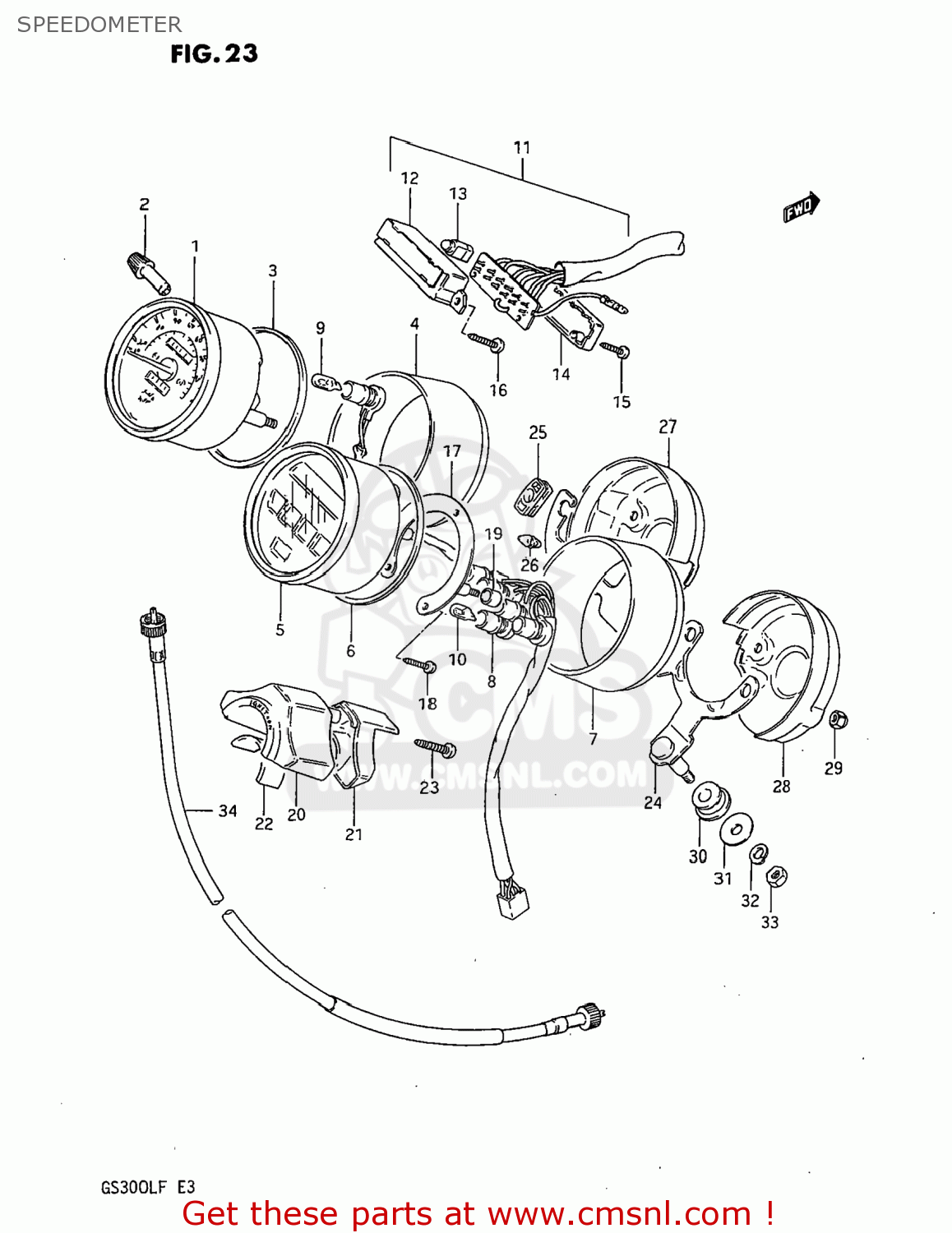 SPEEDOMETER GS300L 1985 (F) USA (E03)