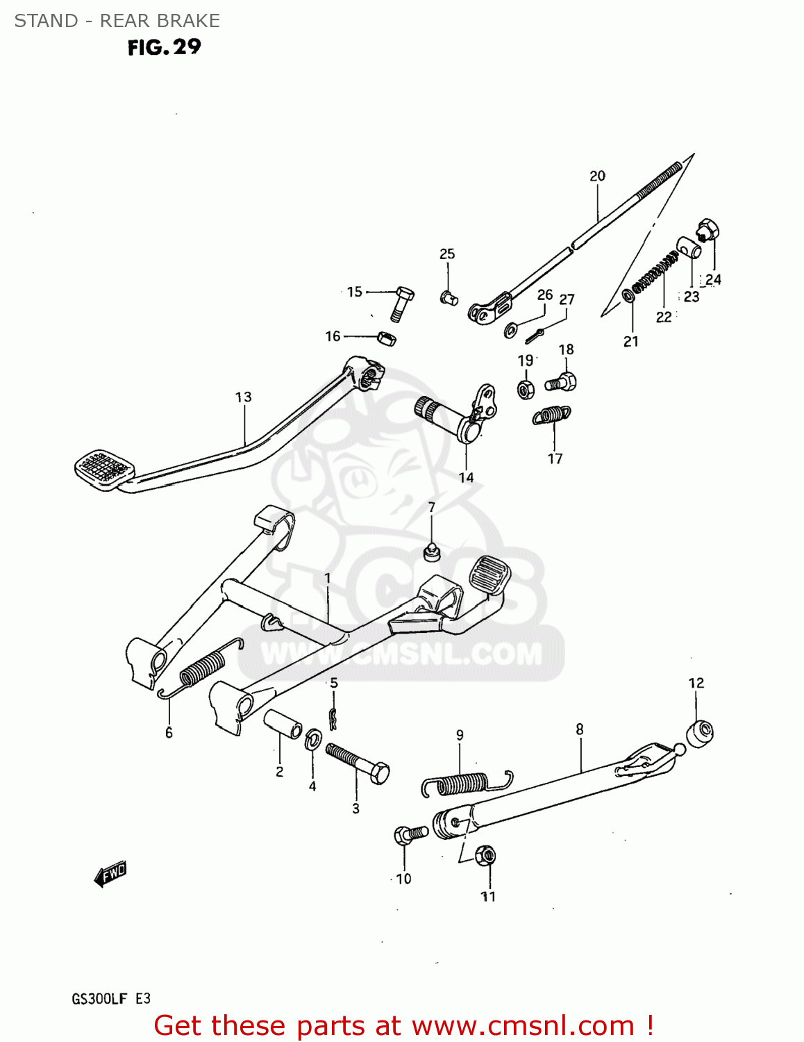 STAND - REAR BRAKE GS300L 1985 (F) USA (E03)