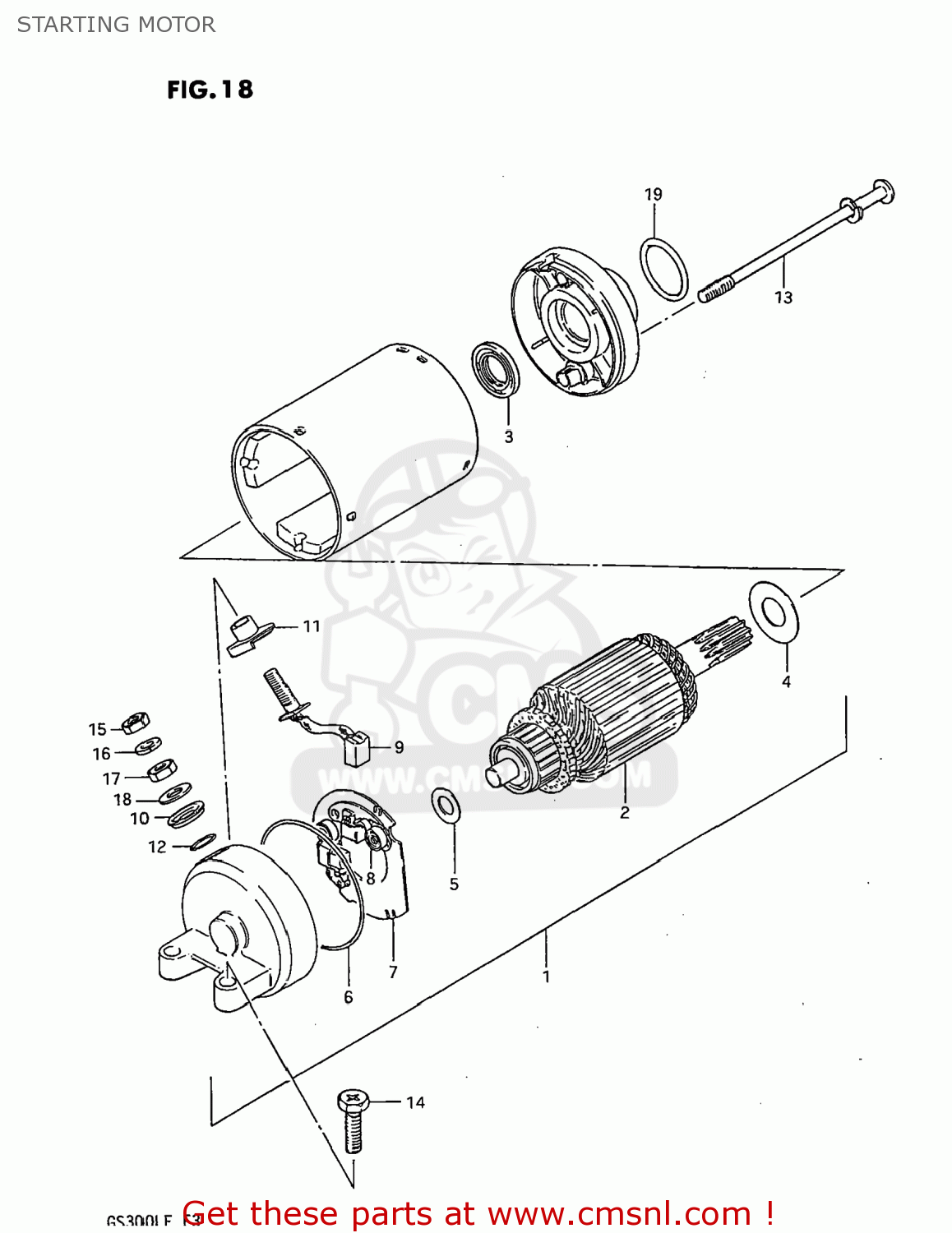 STARTING MOTOR GS300L 1985 (F) USA (E03)