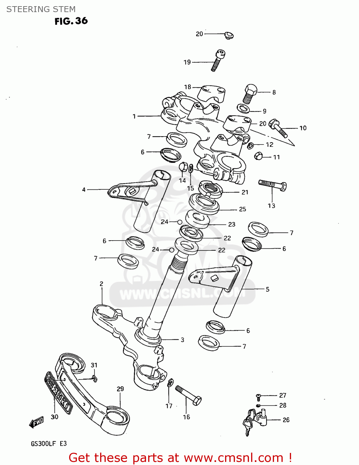 STEERING STEM GS300L 1985 (F) USA (E03)
