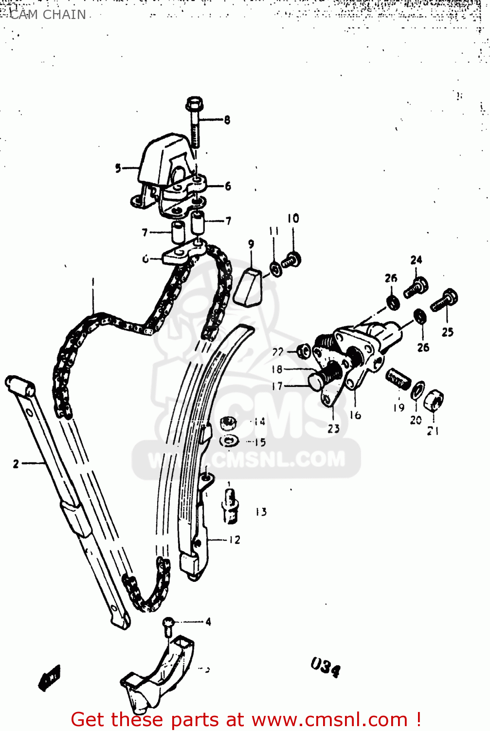 CAM CHAIN GS400 1977 (B) USA (E03)