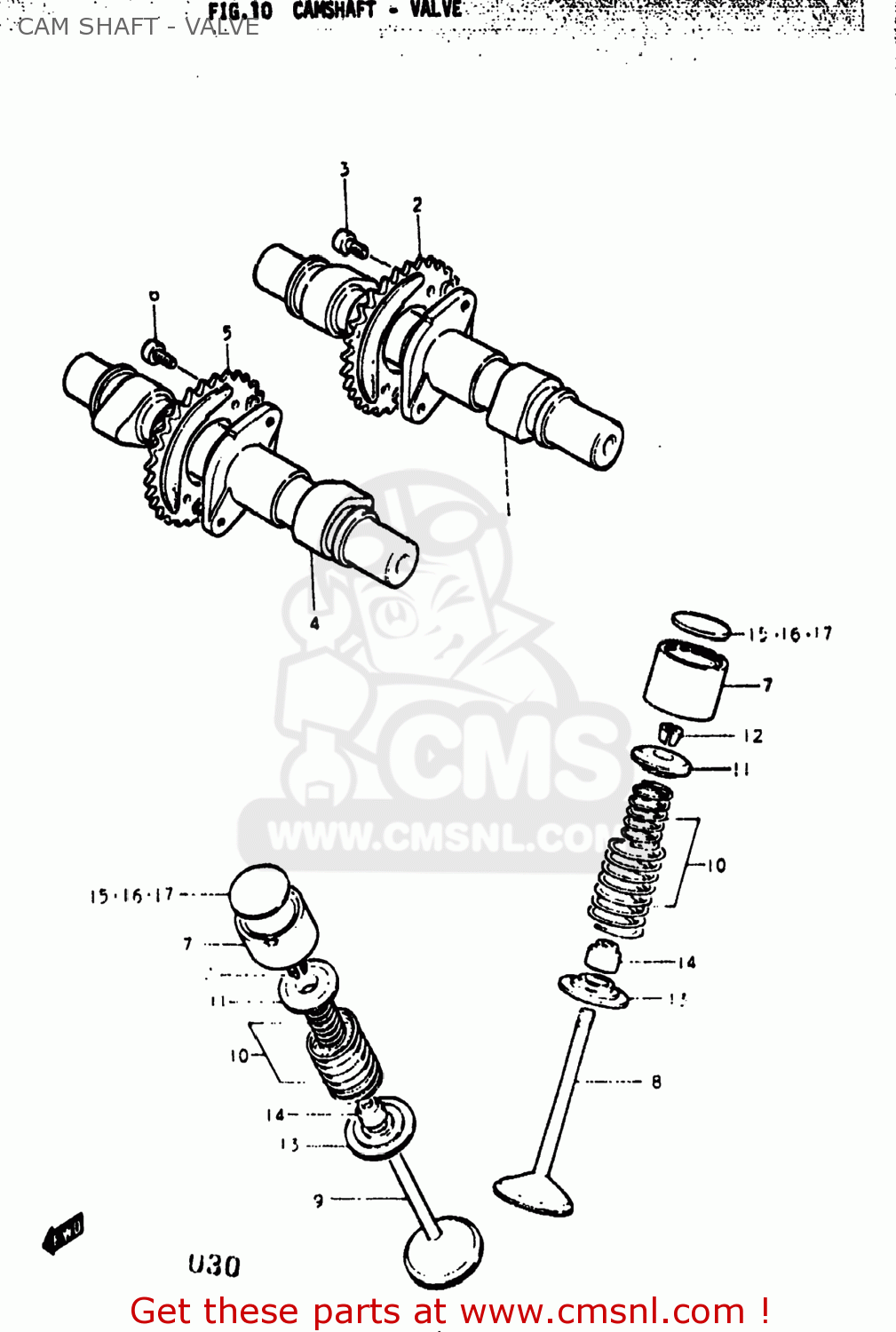 CAM SHAFT - VALVE GS400 1977 (B) USA (E03)