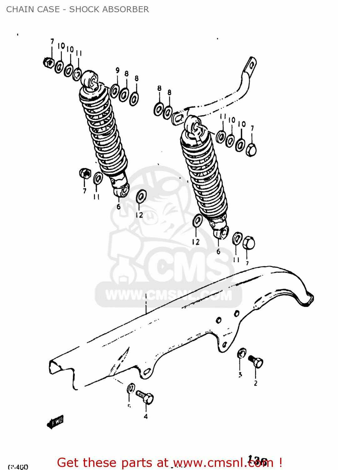 CHAIN CASE - SHOCK ABSORBER GS400 1977 (B) USA (E03)