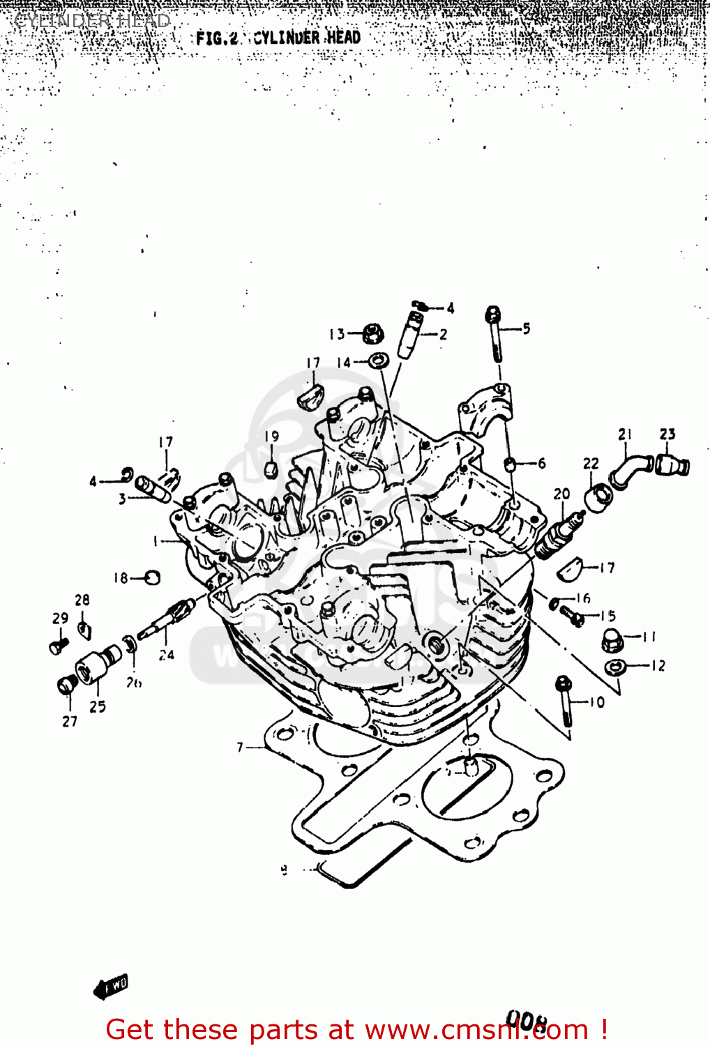 CYLINDER HEAD GS400 1977 (B) USA (E03)