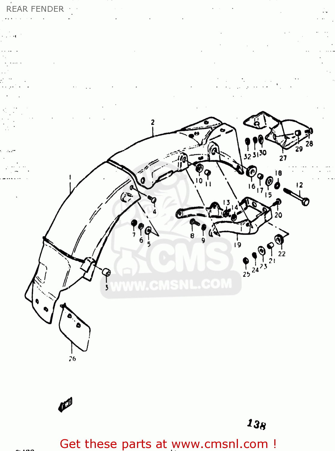REAR FENDER GS400 1977 (B) USA (E03)