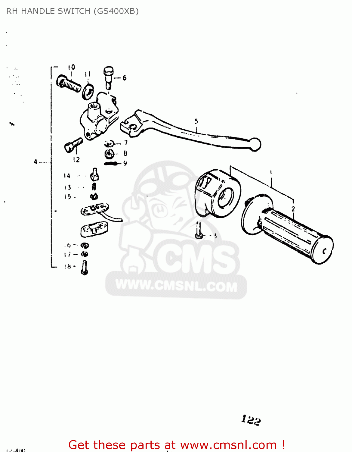 RH HANDLE SWITCH (GS400XB) GS400 1977 (B) USA (E03)