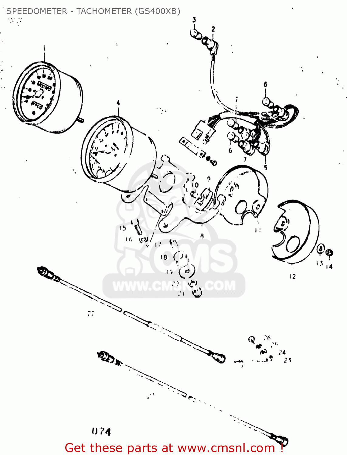 SPEEDOMETER - TACHOMETER (GS400XB) GS400 1977 (B) USA (E03)