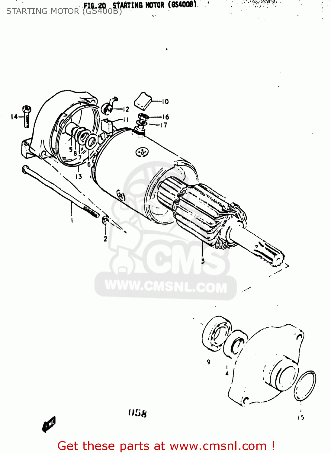 STARTING MOTOR (GS400B) GS400 1977 (B) USA (E03)