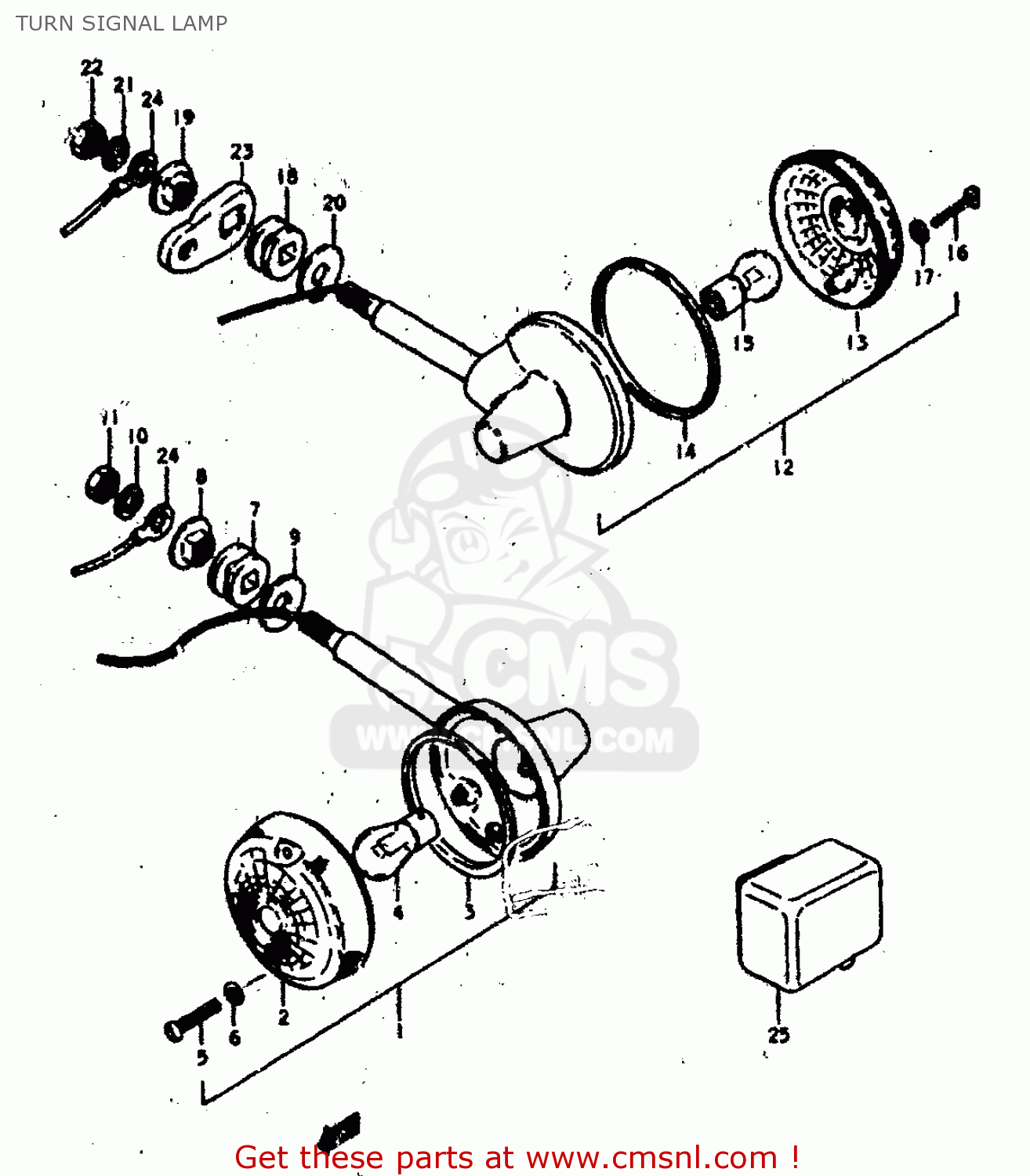 TURN SIGNAL LAMP GS400 1978 (C) (E01 E02 E04 E17 E18 E21 E22 E24 E25 E30 E34 E39)