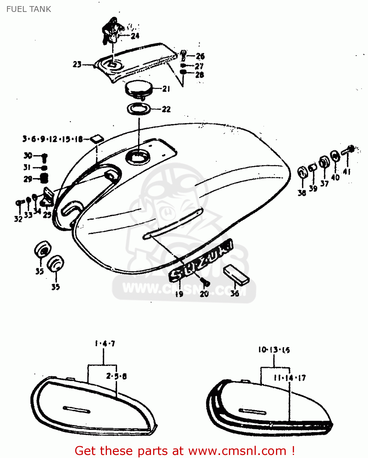 FUEL TANK GS400 1978 (C) (E01 E02 E04 E17 E18 E21 E22 E24 E25 E30 E34 E39)