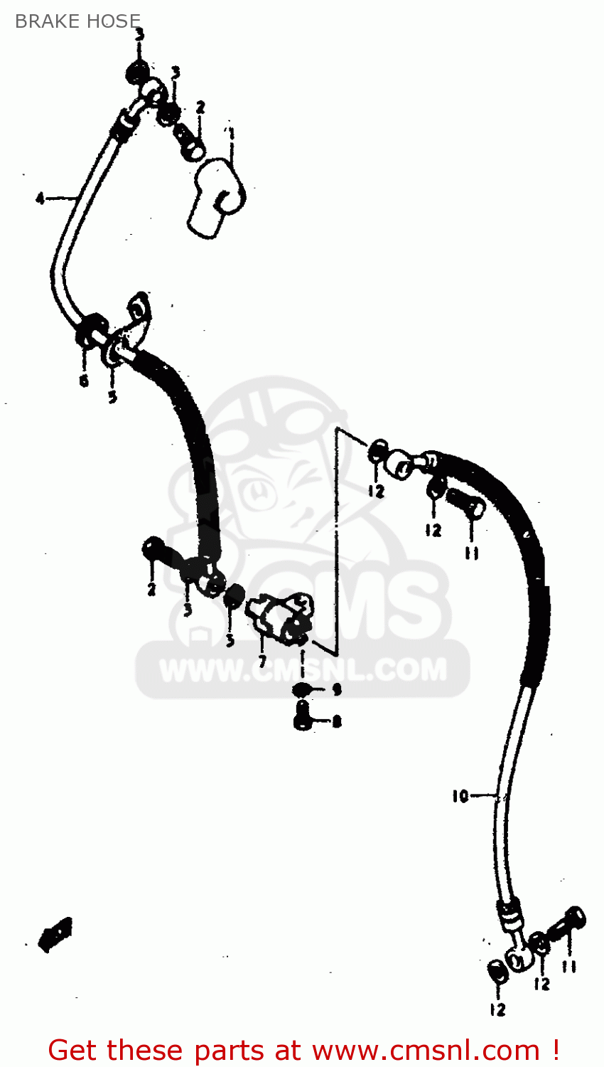 BRAKE HOSE GS400 1978 (C) (E01 E02 E04 E17 E18 E21 E22 E24 E25 E30 E34 E39)