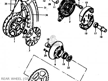 REAR WHEEL (GS400C,N) - GS400 1978 (C) (E01 E02 E04 E17 E18 E21 E22 E24 E25 E30 E34 E39)