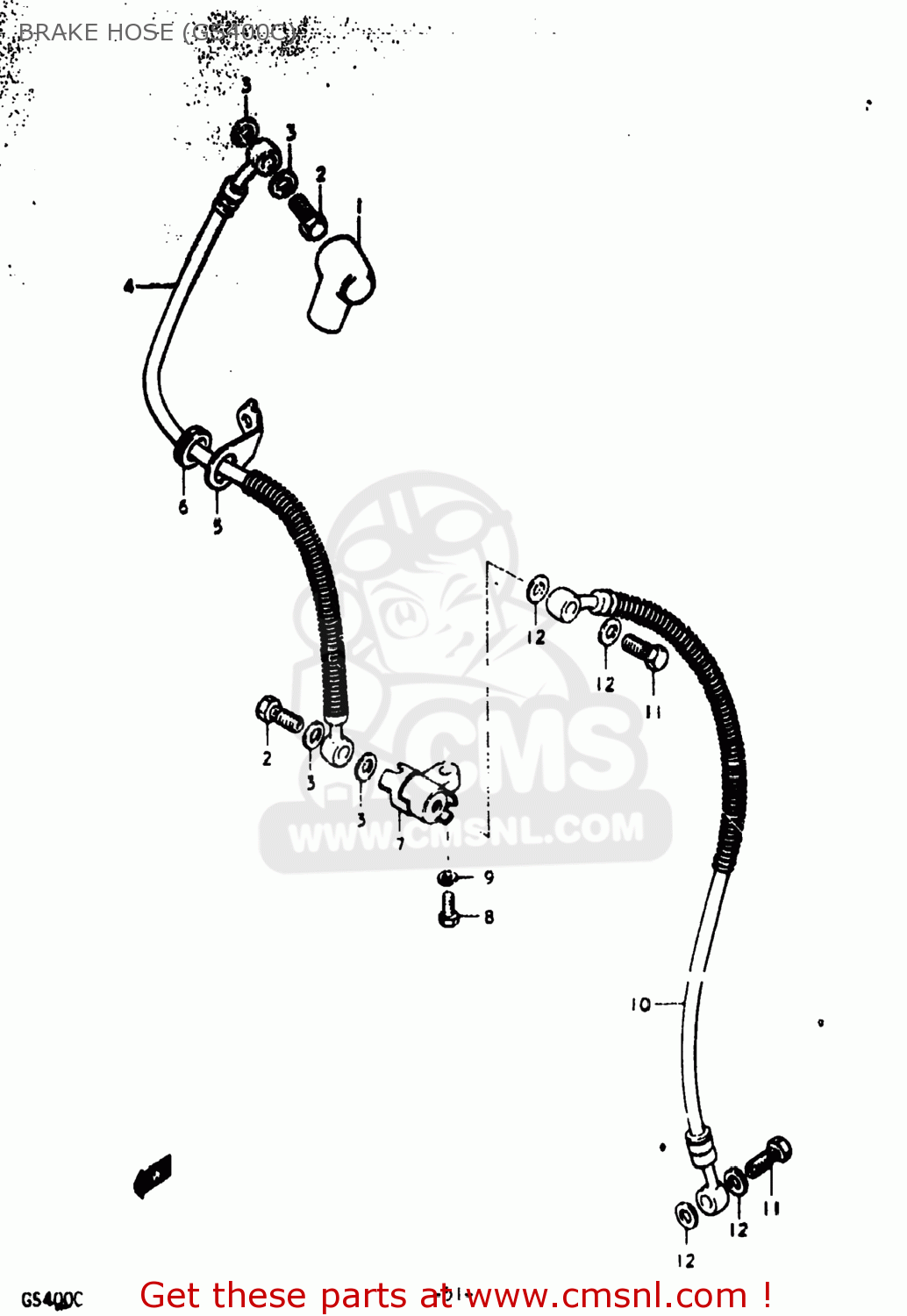 BRAKE HOSE (GS400C) GS400 1978 (C) USA (E03)