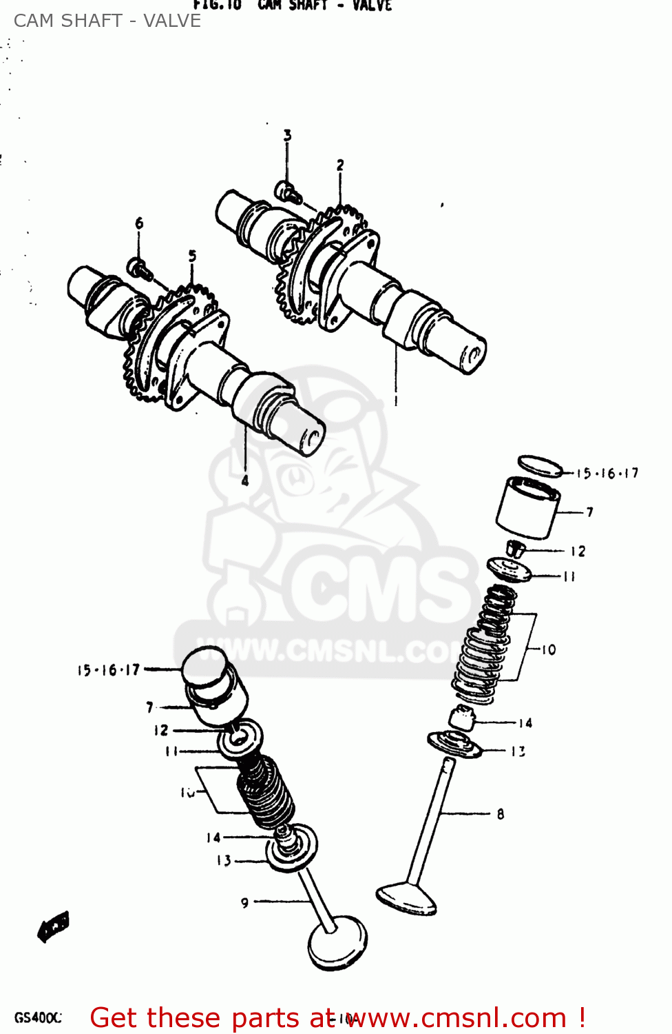 CAM SHAFT - VALVE GS400 1978 (C) USA (E03)