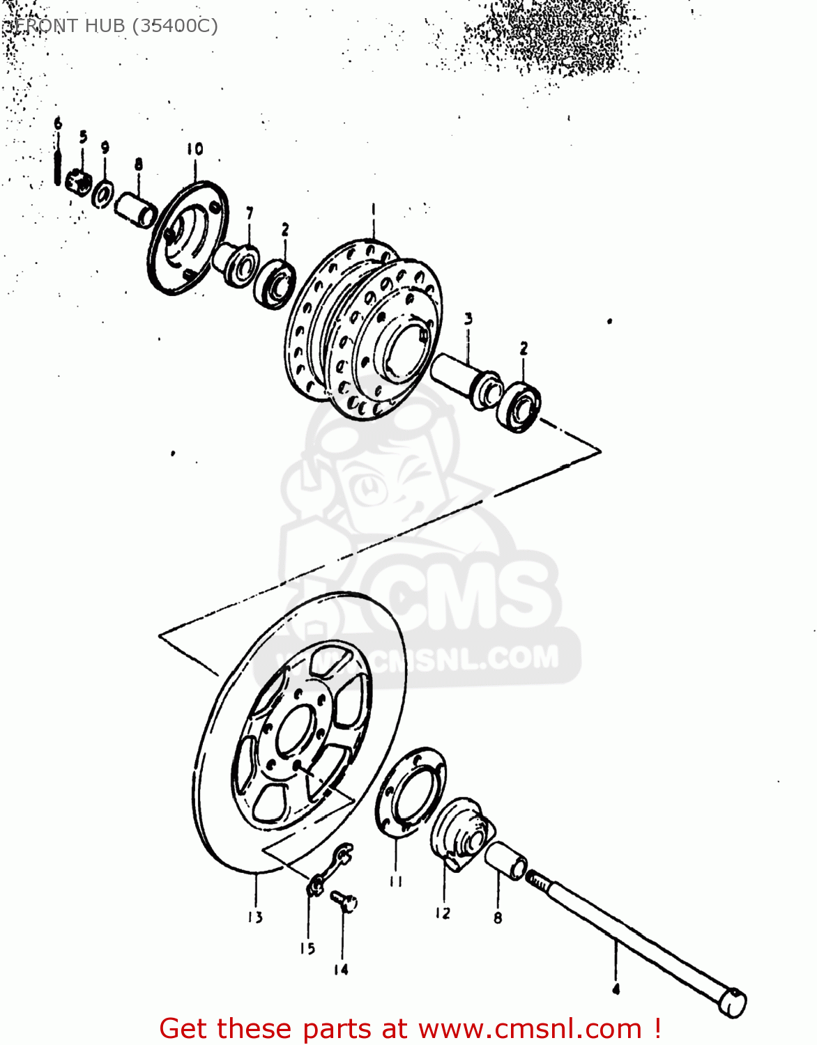FRONT HUB (35400C) GS400 1978 (C) USA (E03)