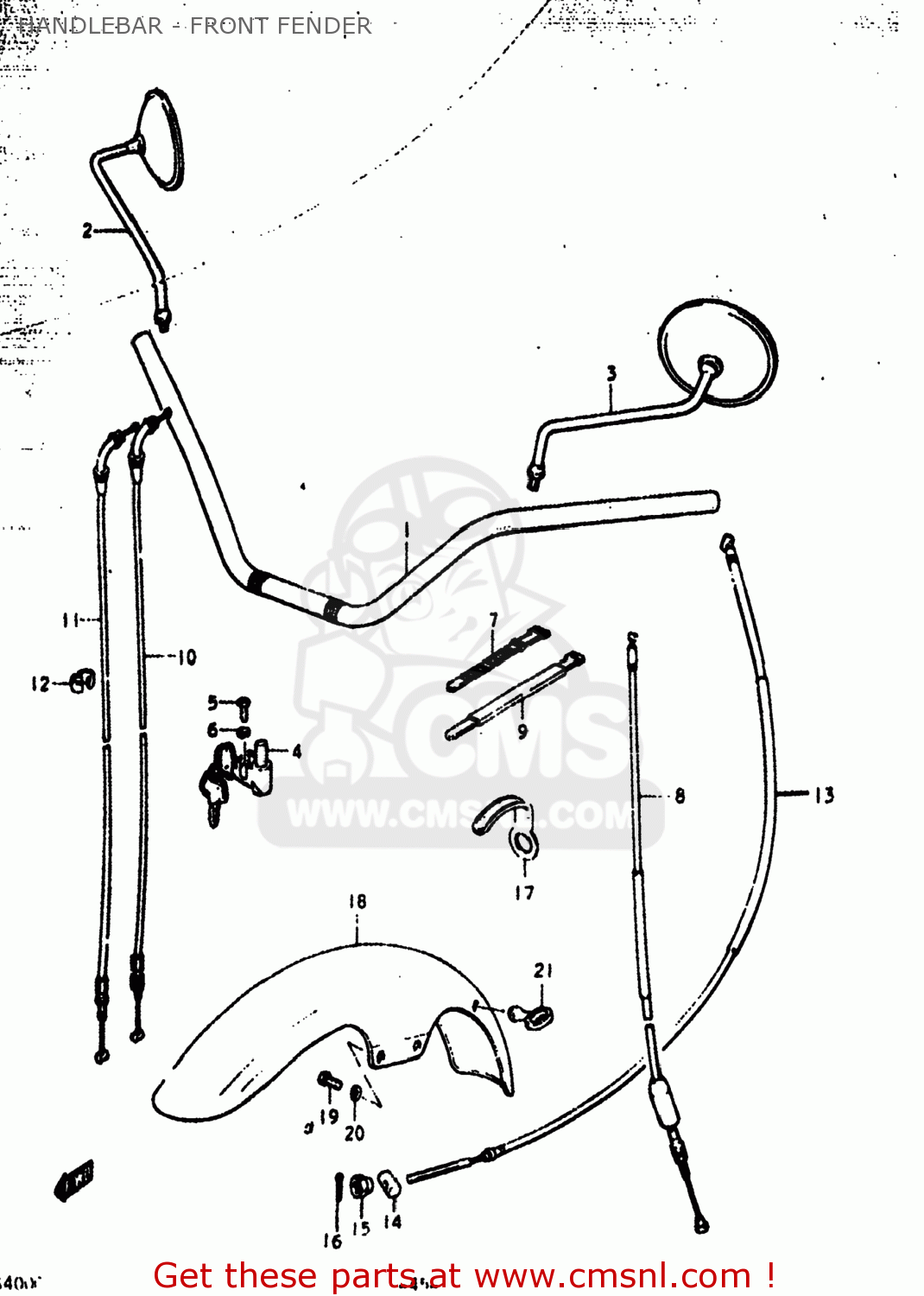HANDLEBAR - FRONT FENDER GS400 1978 (C) USA (E03)