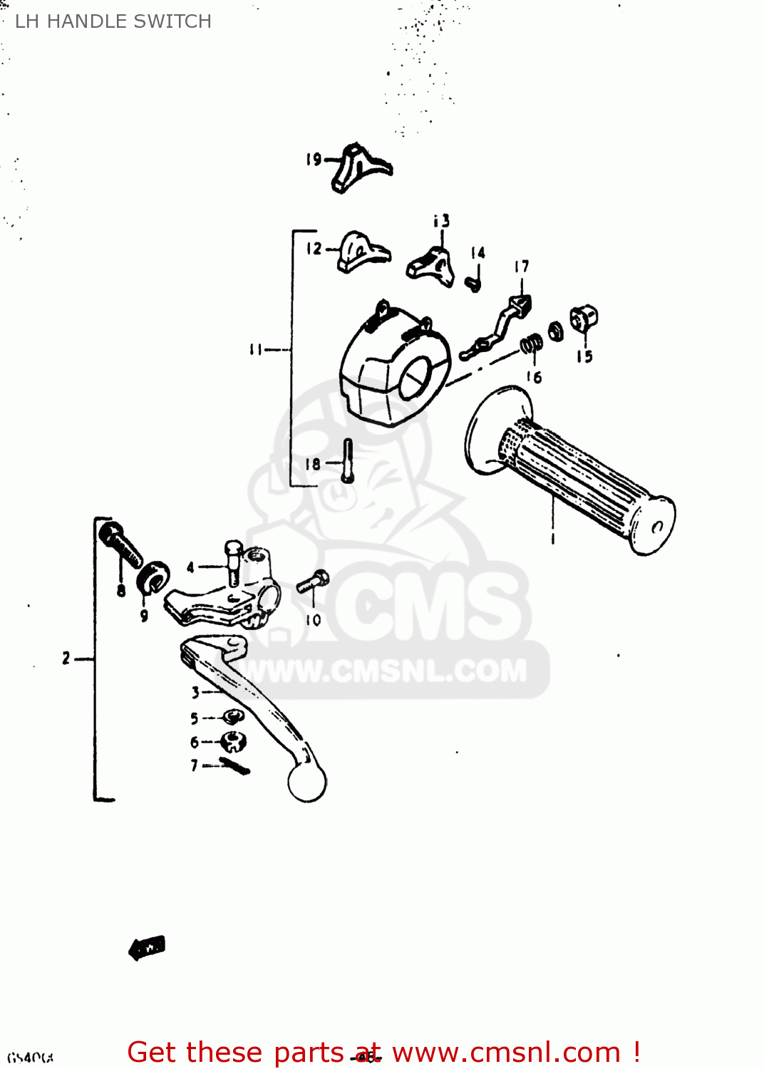 LH HANDLE SWITCH GS400 1978 (C) USA (E03)