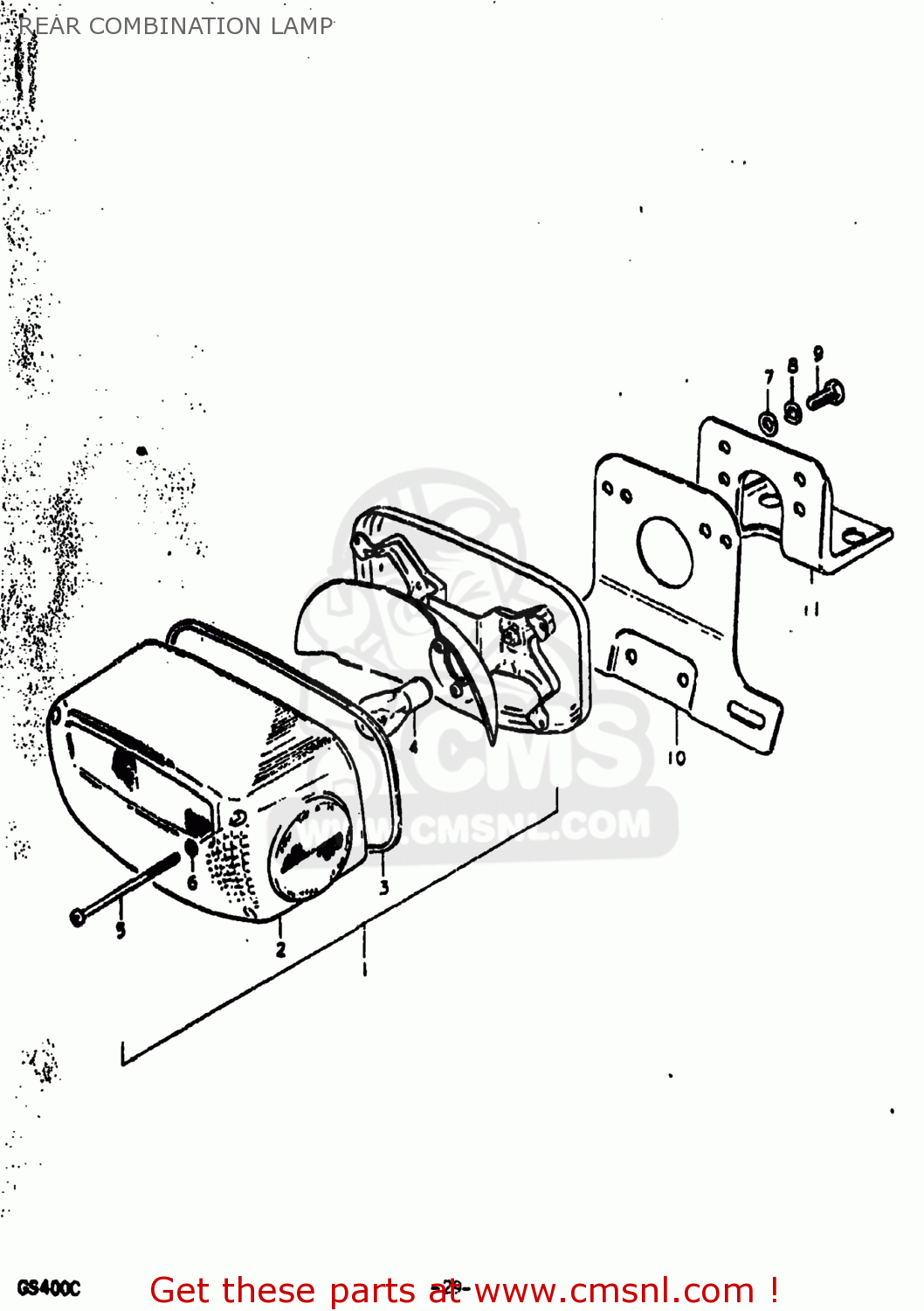 REAR COMBINATION LAMP GS400 1978 (C) USA (E03)