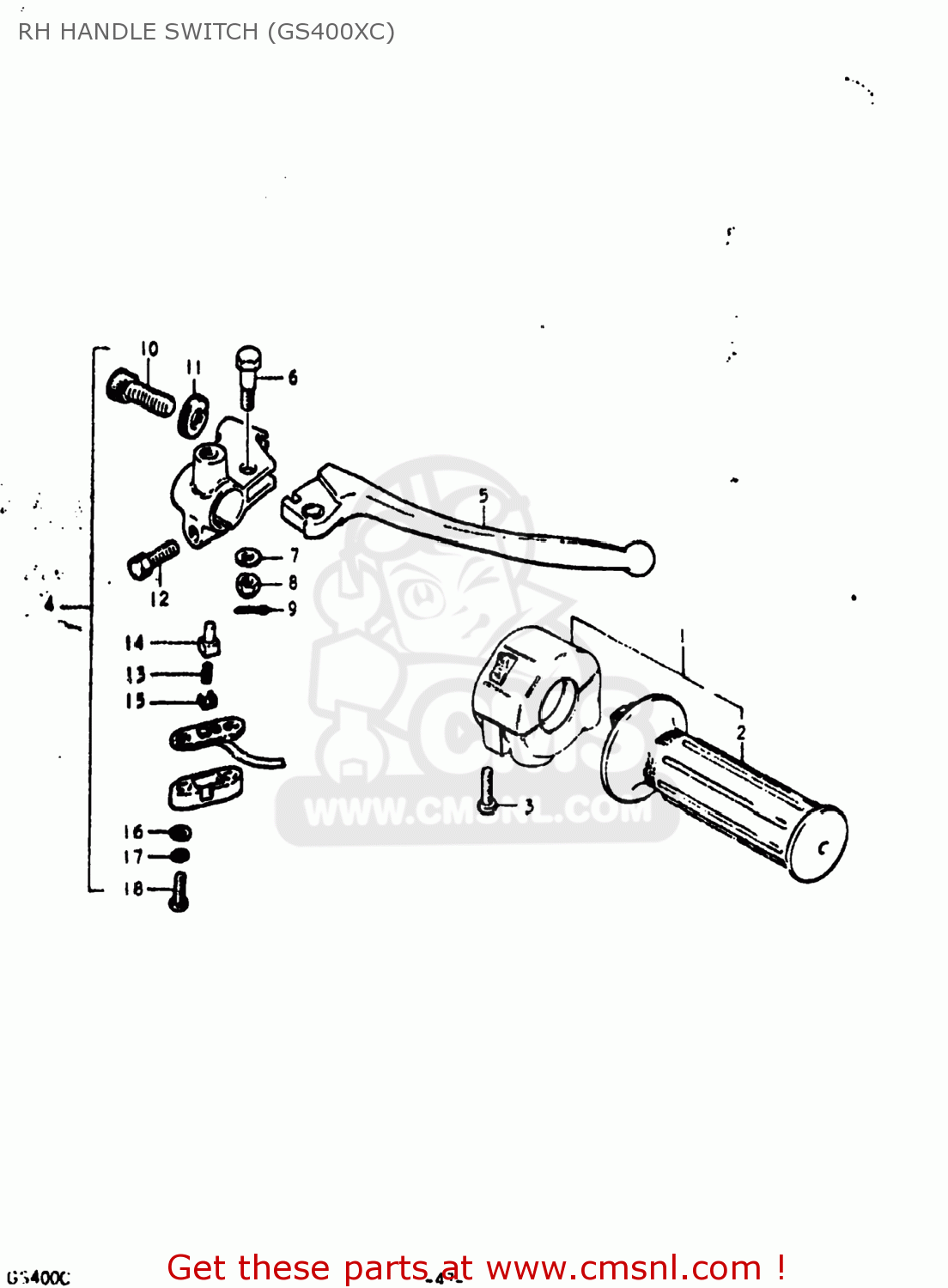 RH HANDLE SWITCH (GS400XC) GS400 1978 (C) USA (E03)