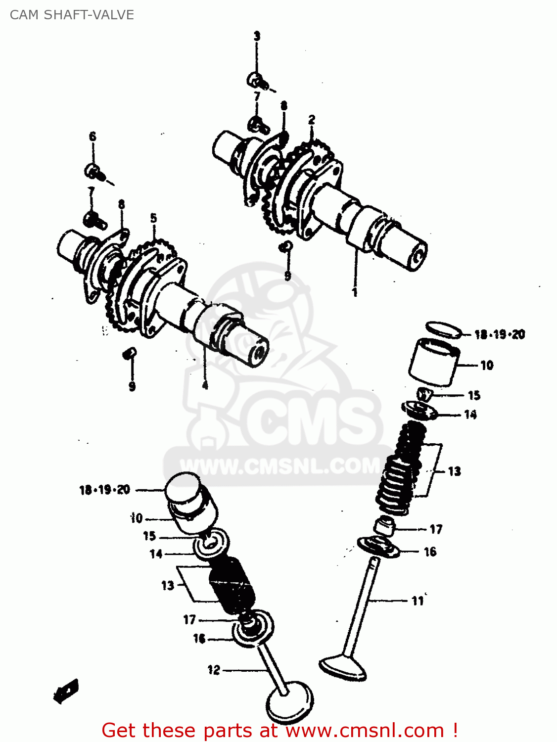 CAM SHAFT-VALVE GS400 1979 (N) (E01 E02 E04 E17 E18 E21 E22 E24 E25 E30 E34 E39)