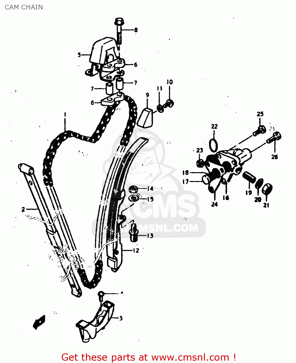 CAM CHAIN GS400 1979 (N) (E01 E02 E04 E17 E18 E21 E22 E24 E25 E30 E34 E39)