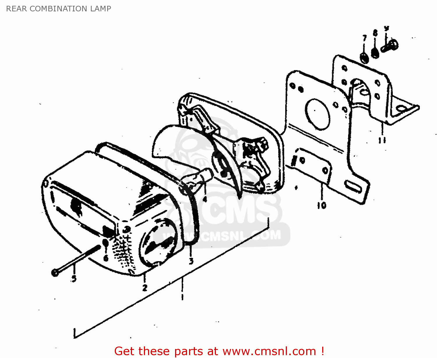 REAR COMBINATION LAMP GS400 1979 (N) (E01 E02 E04 E17 E18 E21 E22 E24 E25 E30 E34 E39)
