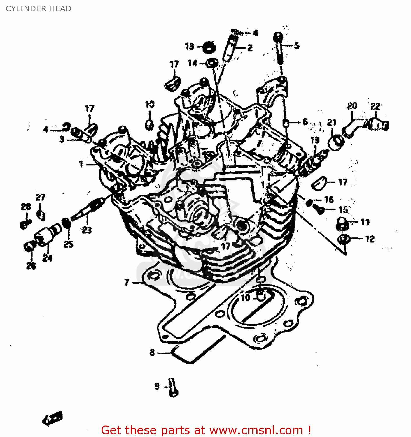 CYLINDER HEAD GS400 1979 (N) (E01 E02 E04 E17 E18 E21 E22 E24 E25 E30 E34 E39)