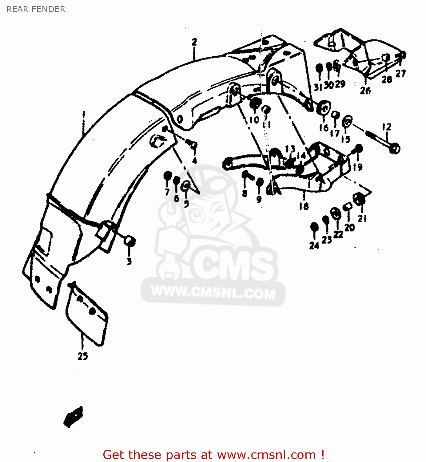REAR FENDER GS400 1979 (N) (E01 E02 E04 E17 E18 E21 E22 E24 E25 E30 E34 E39)