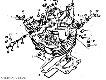 CYLINDER HEAD - GS400 1979 (N) (E01 E02 E04 E17 E18 E21 E22 E24 E25 E30 E34 E39)