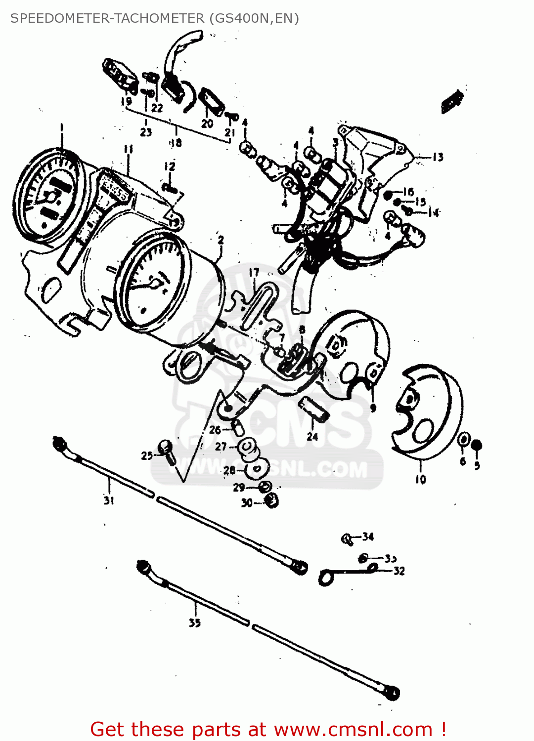 SPEEDOMETER-TACHOMETER (GS400N,EN) GS400E 1978 (C) (E01 E02 E04 E17 E18 E21 E22 E24 E25 E30 E34 E39