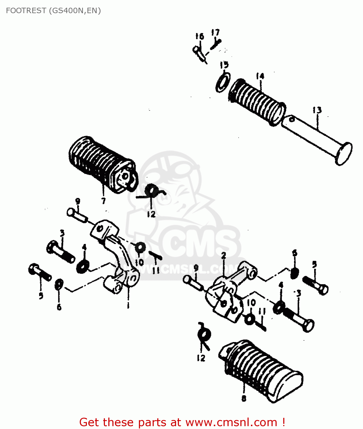 FOOTREST (GS400N,EN) GS400E 1978 (C) (E01 E02 E04 E17 E18 E21 E22 E24 E25 E30 E34 E39