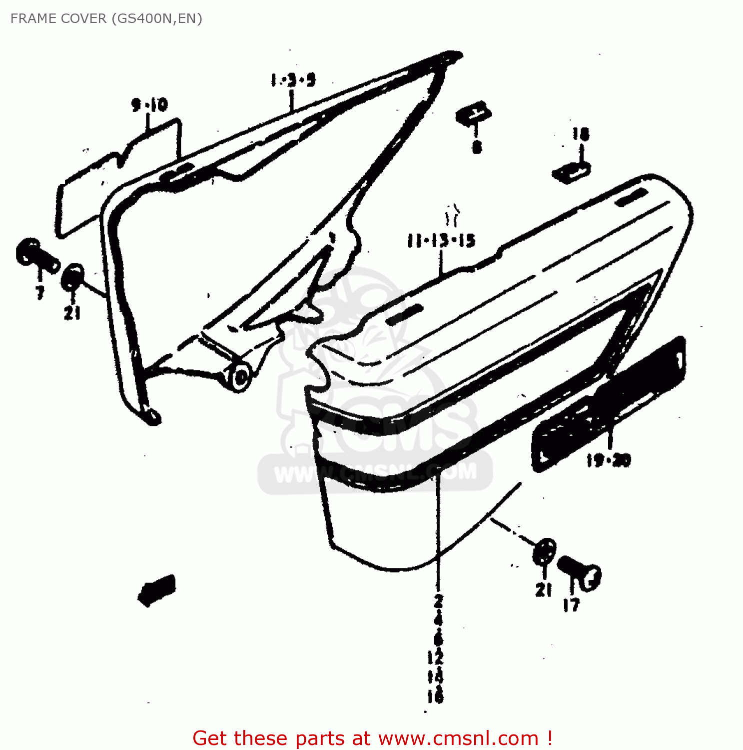 FRAME COVER (GS400N,EN) GS400E 1978 (C) (E01 E02 E04 E17 E18 E21 E22 E24 E25 E30 E34 E39
