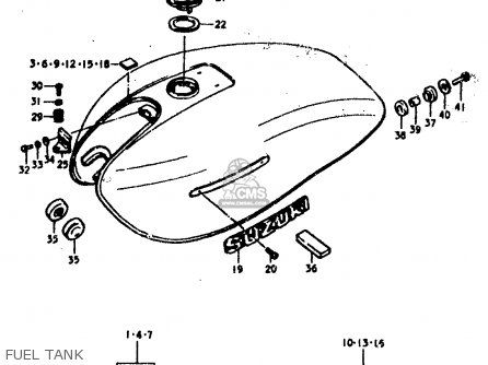 FUEL TANK - GS400E 1978 (C) (E01 E02 E04 E17 E18 E21 E22 E24 E25 E30 E34 E39