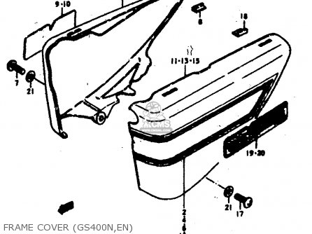 FRAME COVER (GS400N,EN) - GS400E 1978 (C) (E01 E02 E04 E17 E18 E21 E22 E24 E25 E30 E34 E39