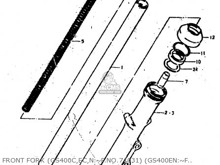FRONT FORK (GS400C,EC,N:~F.NO.71031) (GS400EN:~F.NO.504509) - GS400E 1978 (C) (E01 E02 E04 E17 E18 E21 E22 E24 E25 E30 E34 E39