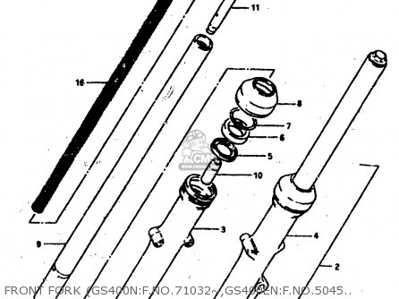 FRONT FORK (GS400N:F.NO.71032~,GS400EN:F.NO.504510~) - GS400E 1978 (C) (E01 E02 E04 E17 E18 E21 E22 E24 E25 E30 E34 E39