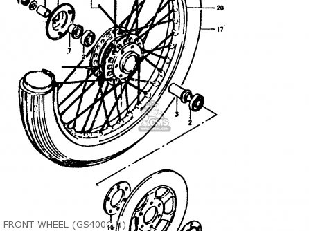 FRONT WHEEL (GS400C,N) - GS400E 1978 (C) (E01 E02 E04 E17 E18 E21 E22 E24 E25 E30 E34 E39