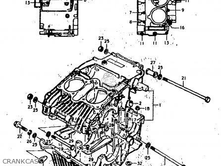CRANKCASE - GS400E 1978 (C) (E01 E02 E04 E17 E18 E21 E22 E24 E25 E30 E34 E39