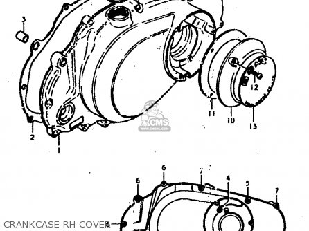 CRANKCASE RH COVER - GS400E 1978 (C) (E01 E02 E04 E17 E18 E21 E22 E24 E25 E30 E34 E39