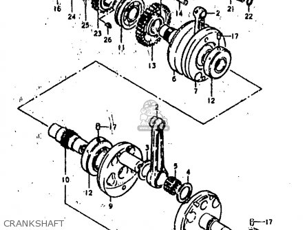 CRANKSHAFT - GS400E 1978 (C) (E01 E02 E04 E17 E18 E21 E22 E24 E25 E30 E34 E39