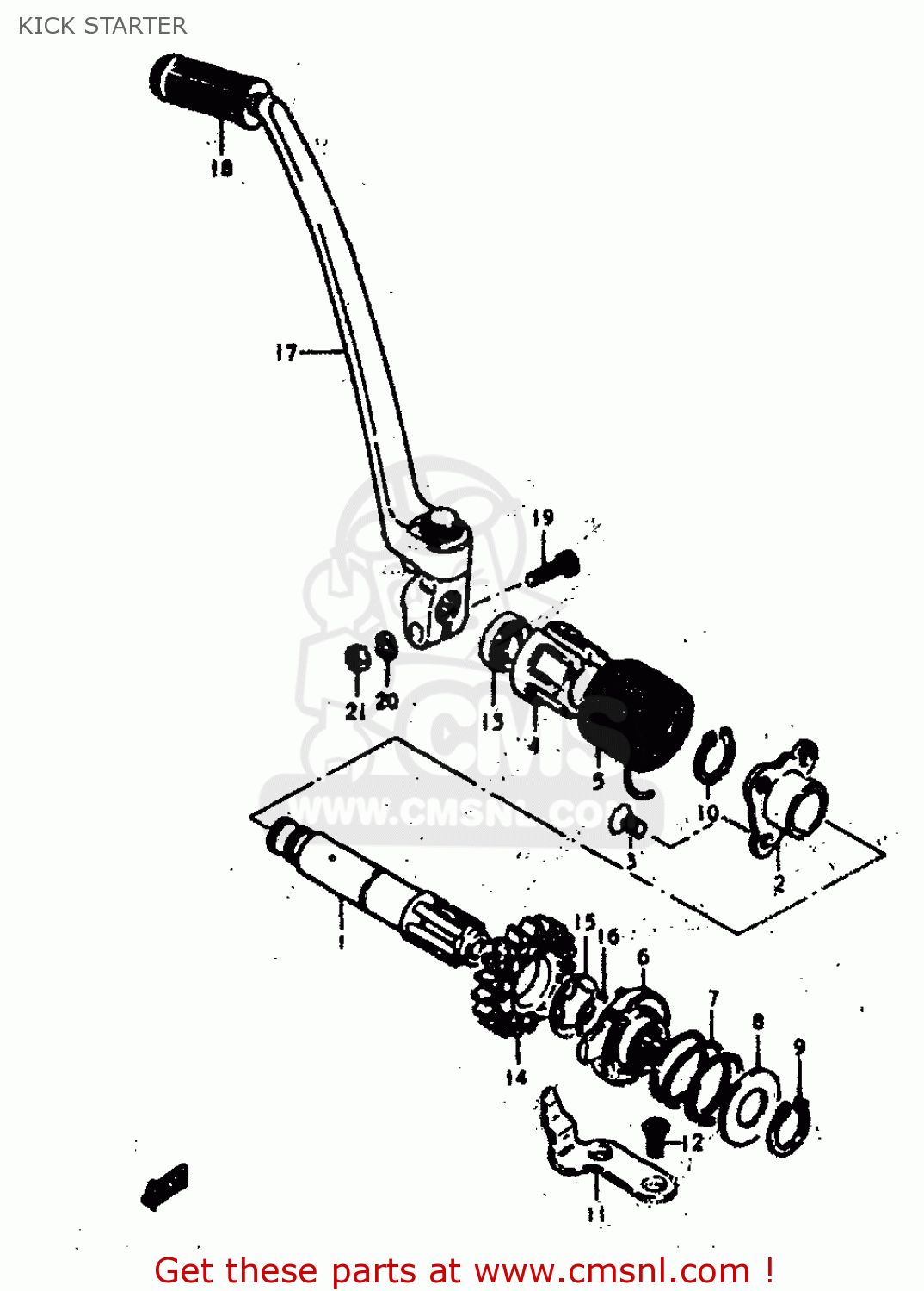 KICK STARTER GS400E 1979 (N) (E01 E02 E04 E17 E18 E21 E22 E24 E25 E30 E34 E39