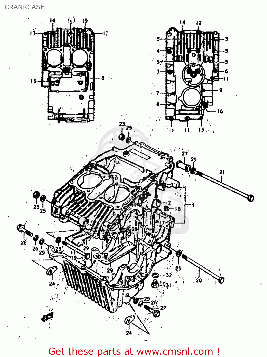 CRANKCASE GS400E 1979 (N) (E01 E02 E04 E17 E18 E21 E22 E24 E25 E30 E34 E39