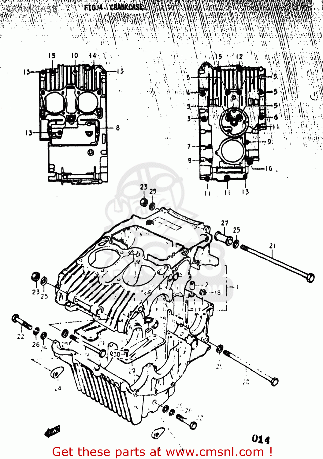 CRANKCASE GS400X 1977 (B) USA (E03)